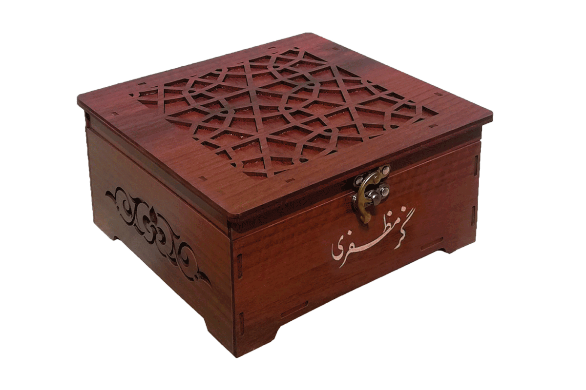 جعبه چوبی مدل صندوقی با گز مخصوص